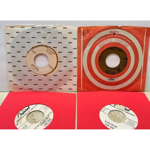 Faron Young 45 Record Lot of 6 Country Great Chicago Fire Snowball Hello Walls - Picture 5 of 7